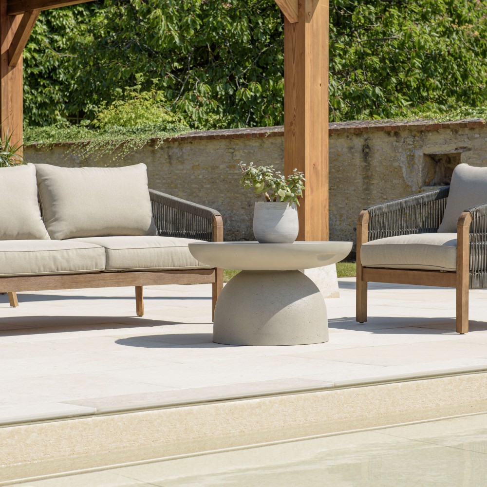 HECTOR Round Coffee Table 70x70cm - Concrete Effect HECTOR Round Coffee Table 70x70cm - Concrete Effect