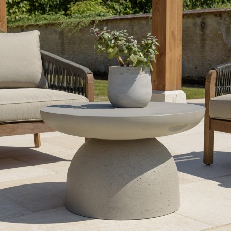 HECTOR Round Coffee Table 70x70cm - Concrete Effect