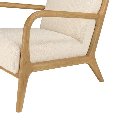 PIERRE Low Armchair in Ecru Bouclé Fabric - Cozy and Stylish Design