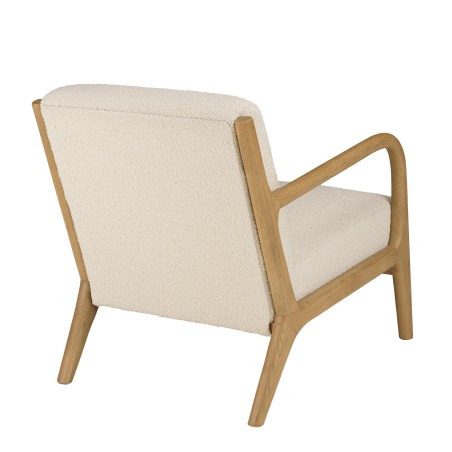 PIERRE Low Armchair in Ecru Bouclé Fabric - Cozy and Stylish Design