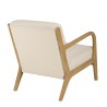 Fauteuil bas tissu bouclette écru PIERRE