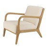 Fauteuil bas tissu bouclette écru PIERRE