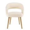 PIERRE Chair - Ecru Bouclé Fabric with Open Backrest