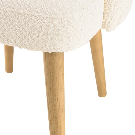 PIERRE Chair - Ecru Bouclé Fabric with Open Backrest