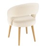 PIERRE Chair - Ecru Bouclé Fabric with Open Backrest