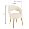 PIERRE Chair - Ecru Bouclé Fabric with Open Backrest