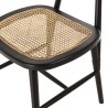 Lot 2 chaises bois noir et rotin naturel