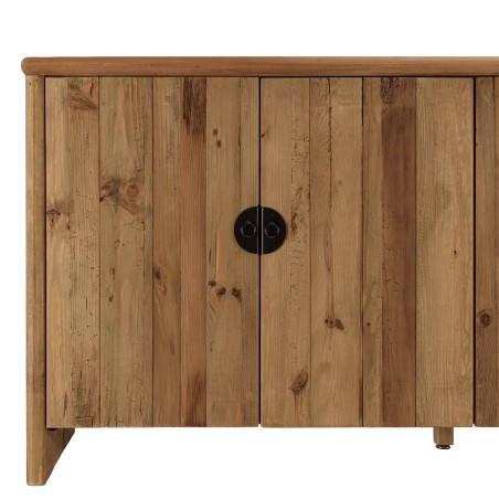 Buffet en pin recyclé SANDY - Meuble de rangement 4 portes