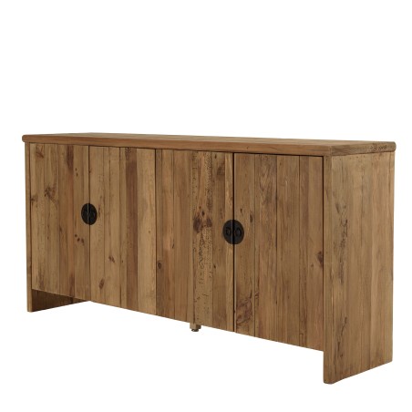 Buffet en pin recyclé SANDY - Meuble de rangement 4 portes