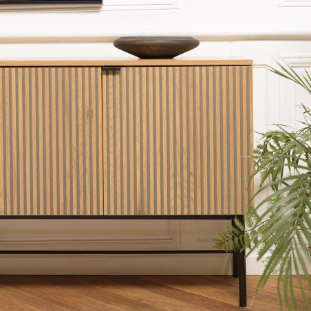 Buffet SCOTT 4 portes décor effet bois
