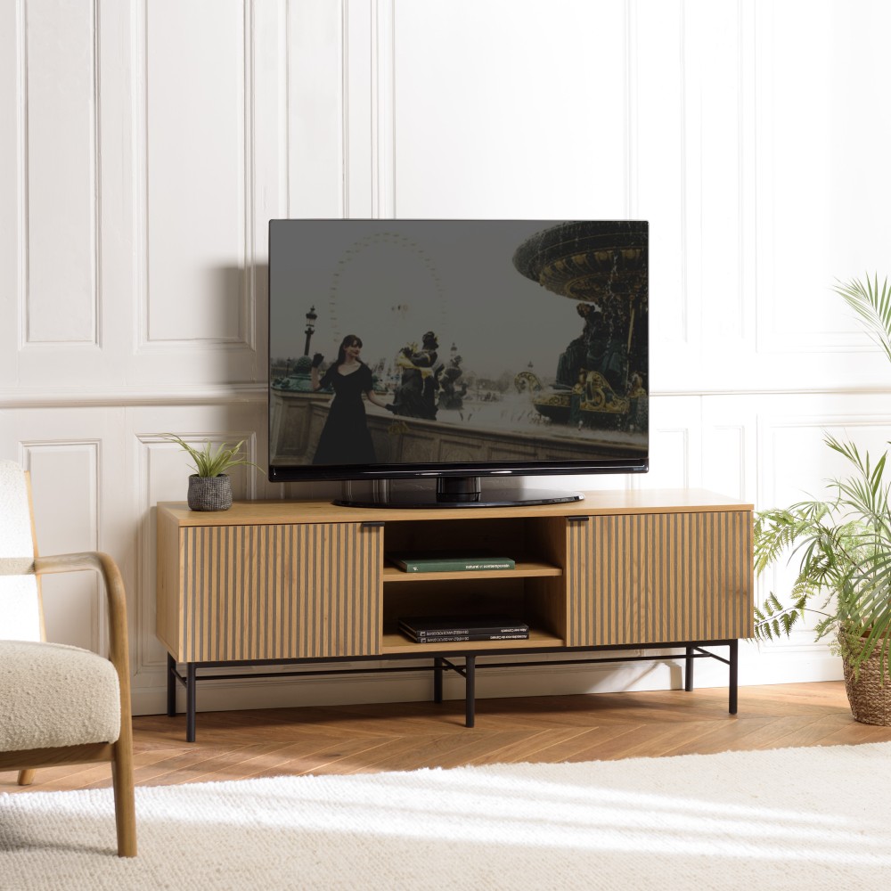 Meuble TV SCOTT 2 portes 2 niches Meuble TV SCOTT 2 portes 2 niches