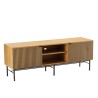 SCOTT 2-Door TV Stand - Black/Natural Wood Finish