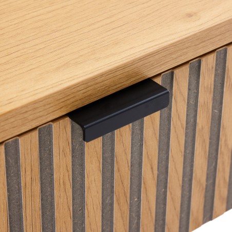 SCOTT Console Table with 2 Drawers - Black/Natural Wood Finish