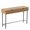 SCOTT Console Table with 2 Drawers - Black/Natural Wood Finish