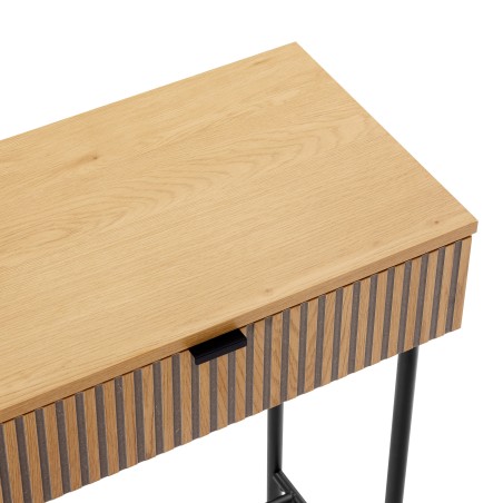 SCOTT Console Table with 2 Drawers - Black/Natural Wood Finish