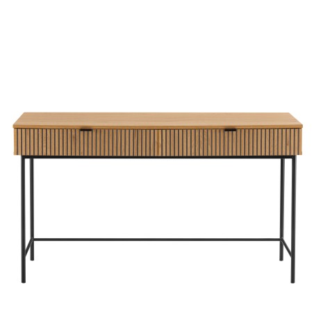 SCOTT Desk with 2 Drawers - Black/Natural Wood Finish