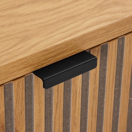 Bureau SCOTT 2 tiroirs noir et naturel