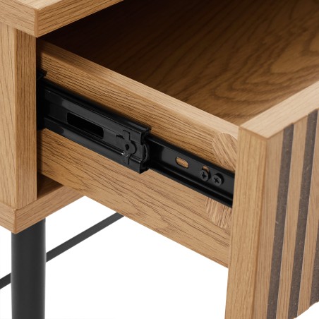 SCOTT Desk with 2 Drawers - Black/Natural Wood Finish