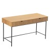 Bureau SCOTT 2 tiroirs noir et naturel