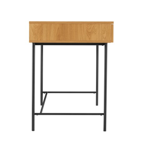 SCOTT Desk with 2 Drawers - Black/Natural Wood Finish