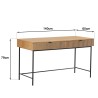 SCOTT Desk with 2 Drawers - Black/Natural Wood Finish