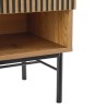 SCOTT Bedside Table with 1 Drawer in Black and Natural Wood Effect
