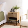 SCOTT Bedside Table with 1 Drawer in Black and Natural Wood Effect