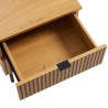 SCOTT Bedside Table - Black/Natural Wood Effect - 2 Drawers