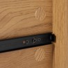 SCOTT Bedside Table - Black/Natural Wood Effect - 2 Drawers