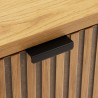 SCOTT Bedside Table - Black/Natural Wood Effect - 2 Drawers