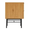 SCOTT Bedside Table - Black/Natural Wood Effect - 2 Drawers