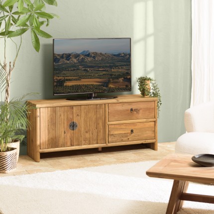Meuble TV SANDY en bois pin recyclé 155cm