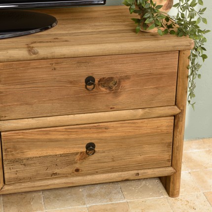 Meuble TV SANDY en bois pin recyclé 155cm