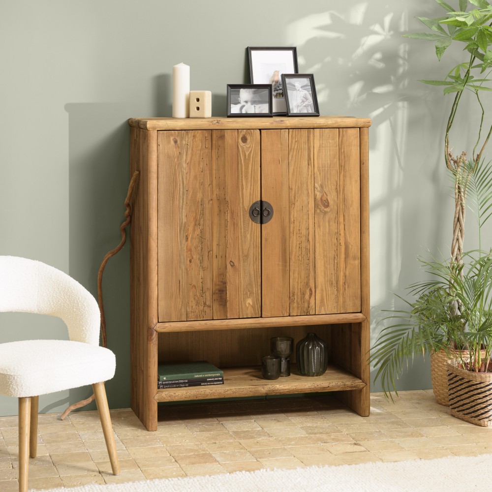Buffet SANDY - Bois pin recyclé 2 portes 1 niche Buffet SANDY - Bois pin recyclé 2 portes 1 niche