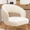 Chaise en tissu bouclette écru PIERRE