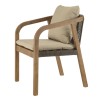 CELESTIN - Set of 2 Acacia/Synthetic Rope Armchairs, Pine Green with Cushions