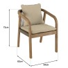 CELESTIN - Set of 2 Acacia/Synthetic Rope Armchairs, Pine Green with Cushions