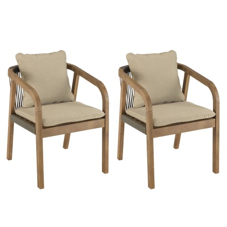 Lot de 2 fauteuils CELESTIN en acacia et cordage synthétique
