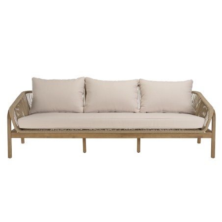 Salon de jardin CELESTIN en acacia/cordage synthétique beige