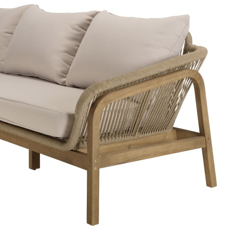 Celestin 5-Seater Garden Furniture Set in Acacia/Beige Rope