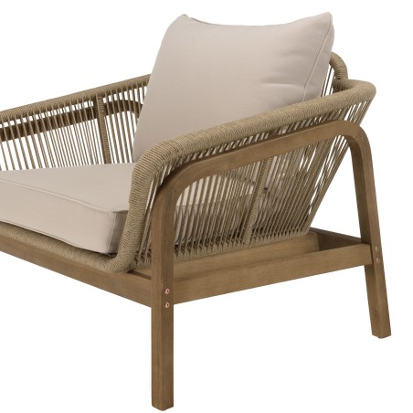 Celestin 5-Seater Garden Furniture Set in Acacia/Beige Rope
