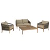 Salon de jardin CELESTIN 4 places en acacia et cordage