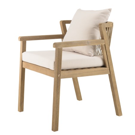 Celestin 6-Seater Garden Furniture Set in Acacia/Beige Rope