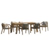 Celestin 6-Seater Garden Furniture Set in Acacia/Pine Green Rope