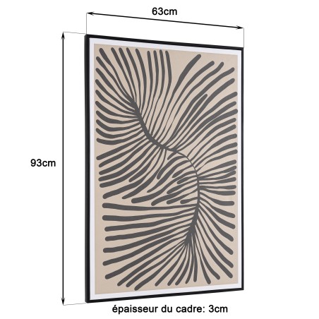 HOMER Wall Decoration B - Japanese Paper, Black Frame - 63x93cm