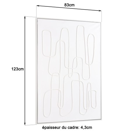 HOMER Wall Decoration - Abstract Lines 83x123cm, White Frame