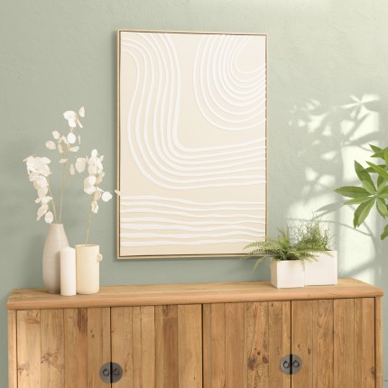 HOMER Wall Decoration C - Abstract Lines, Natural Frame - 83x123cm