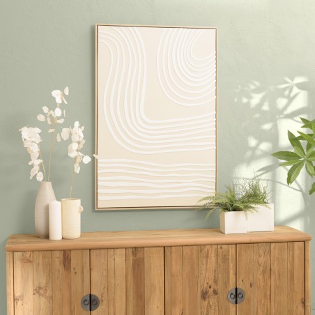 HOMER Wall Decoration C - Abstract Lines, Natural Frame - 83x123cm