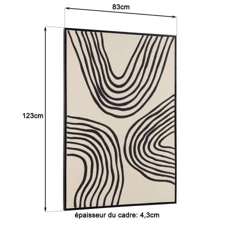 Décoration murale HOMER B - Lignes abstraites 83x123cm