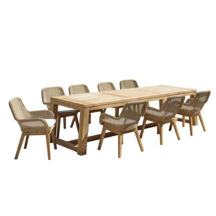 KALLY Set no. 6 Recycled Teak & Synthetic Rattan Garden Furniture Set